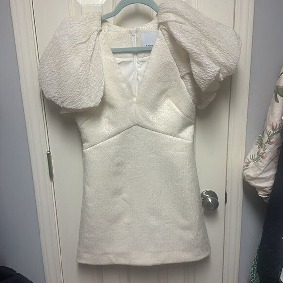 Acler Brocade Raven Puff Sleeve Mini Dress - Picture 2 of 3